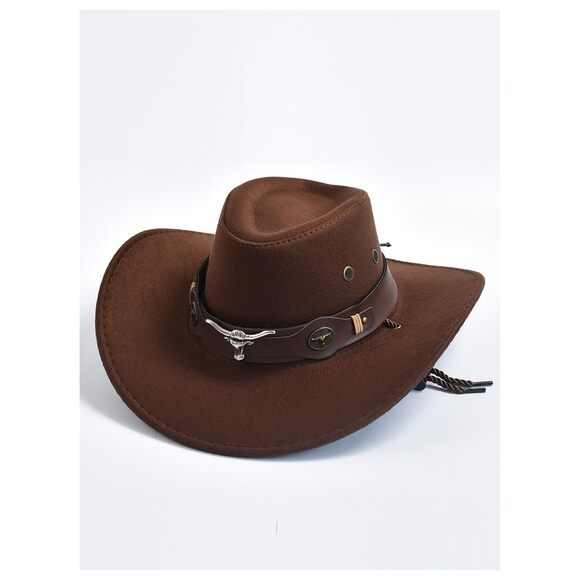 4314 Women\'s Wide Brim Cowboy Hat Western Cowgirl Hats With Belt Buckle
